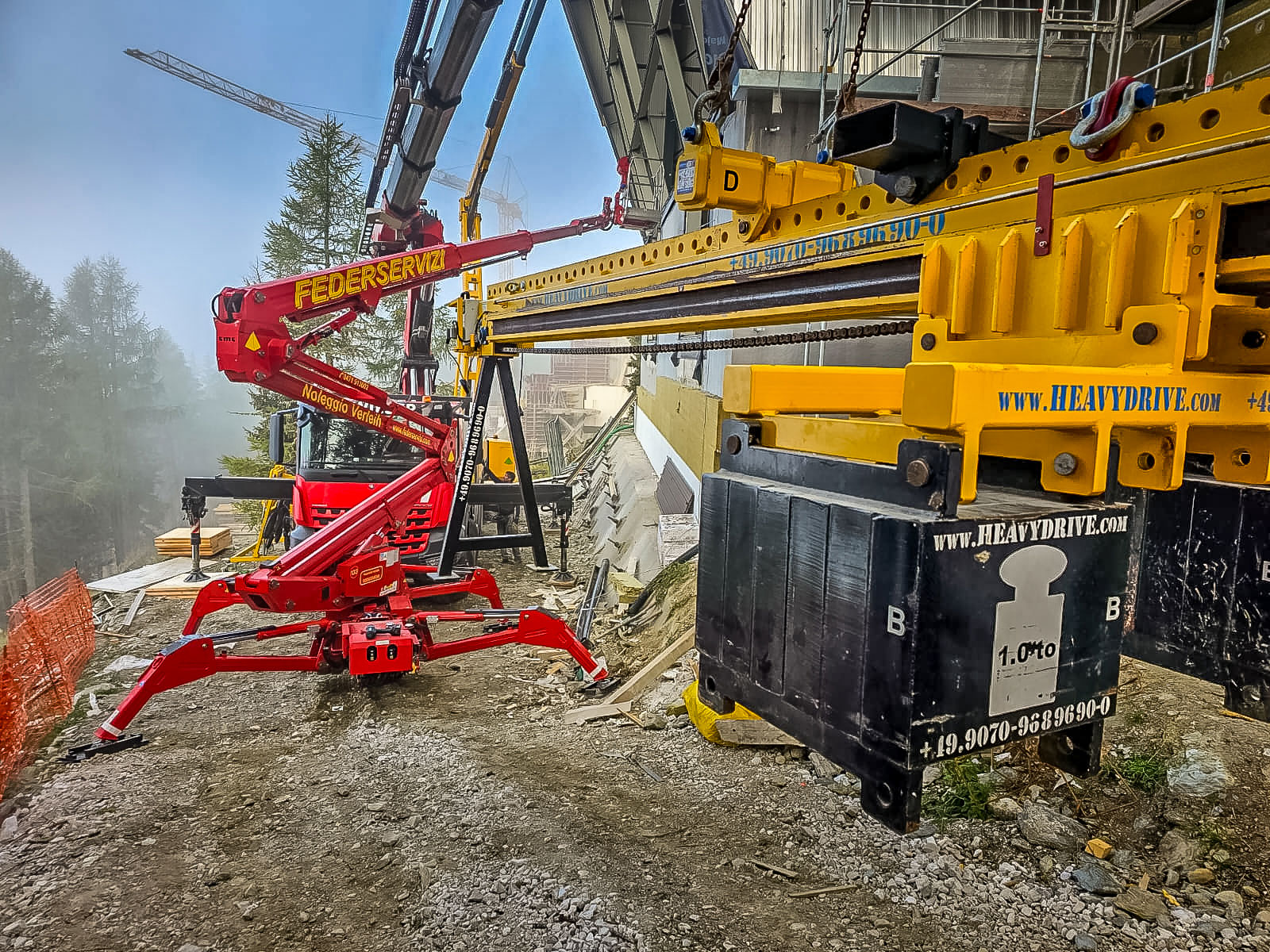 VSG 2000 KMHL avec adaptateur incliné et VSG 3000 contre-poutre en utilisation