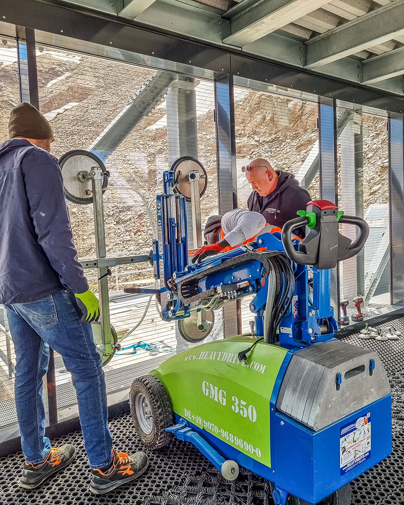 Remplacement du disque à l'aide du GMG 350 à une altitude de 3200 mètres