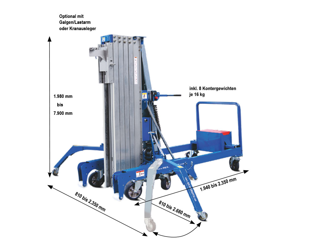 ML 65 - 800E Chariot de pose, capacité de charge jusqu’à 800 kg | ML 65 - 800E - Chariot de pose, capacité de charge jusqu’à 800 kg