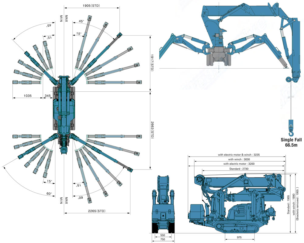 MRK 114.0 N Mini-grue - avec flèche articulée capacité de charge 0,995 t | MRK 114.0 N Mini-grue - avec flèche articulée capacité de charge 0,995 t