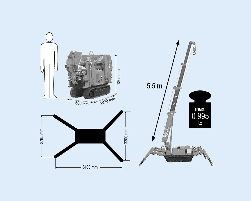 MRK 55.0 - Mini-grue capacité de charge jusqu’à 0,995 t | MRK 55.0 - Mini-grue capacité de charge jusqu’à 0,995 t